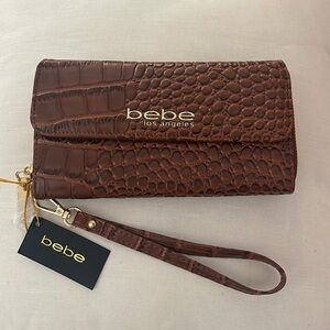 BEBE Los Angeles  brown faux croc leather NWT